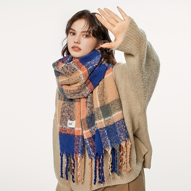 1pc Unisex Korean Version Imitation Cashmere Scarf, Women's Autumn