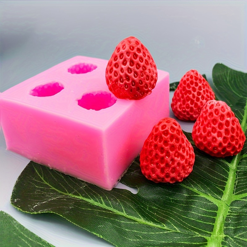 4pcs, Fruit Shaped Jelly Molds, 3D Strawberry, Tangerine