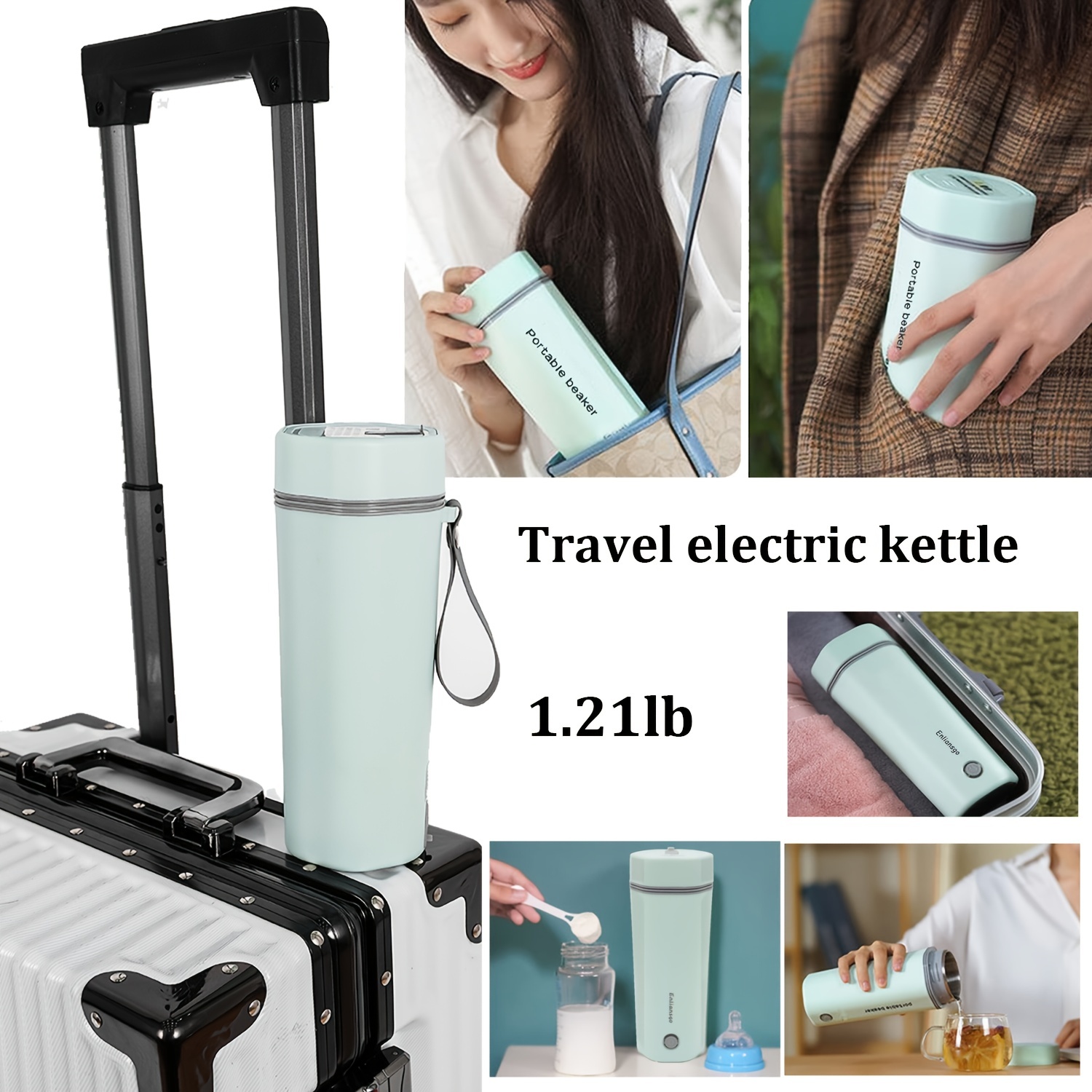 Travel Kettle Electric Small Stainless Steel Portable - Temu