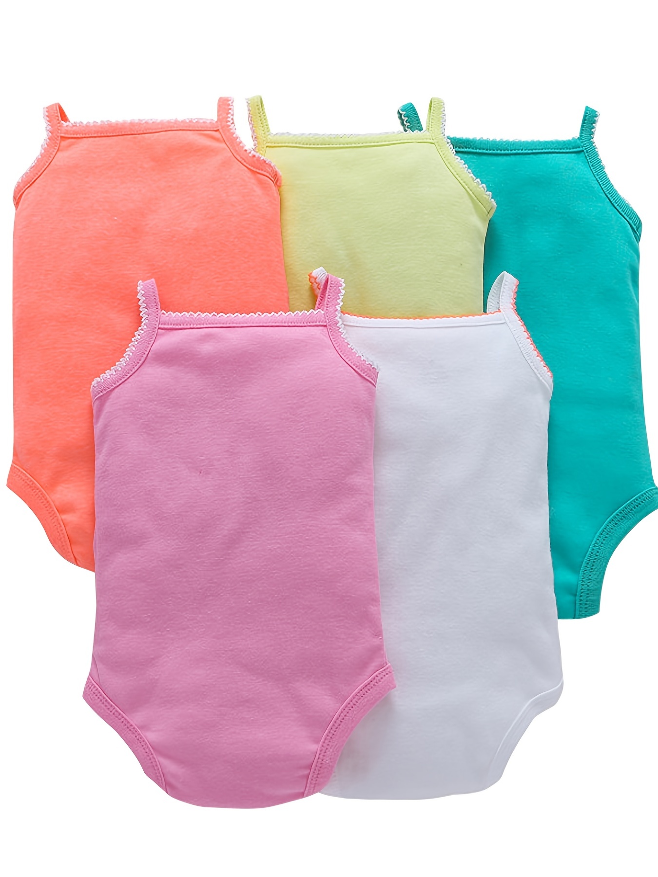 Newborn Infant Cotton Cami Romper Solid Color Bow Bodysuit - Temu