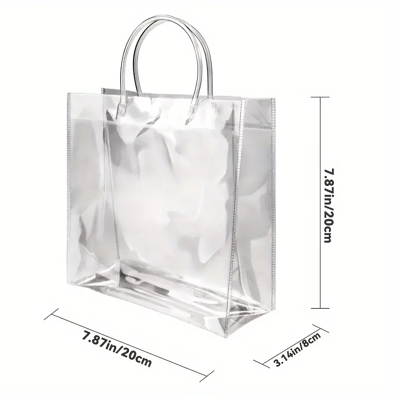 Clear Plastic Gift Bags With Handles Reusable Clear Pvc - Temu