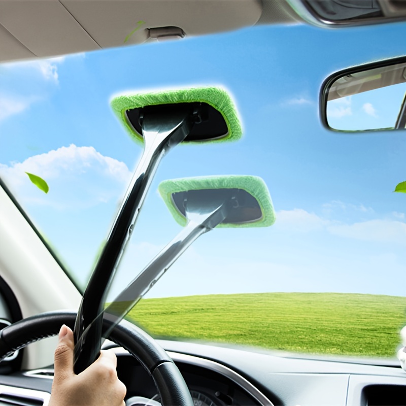 2PCS Wipers Car Window Cleaner Tool Rear View Mirror Squeeze