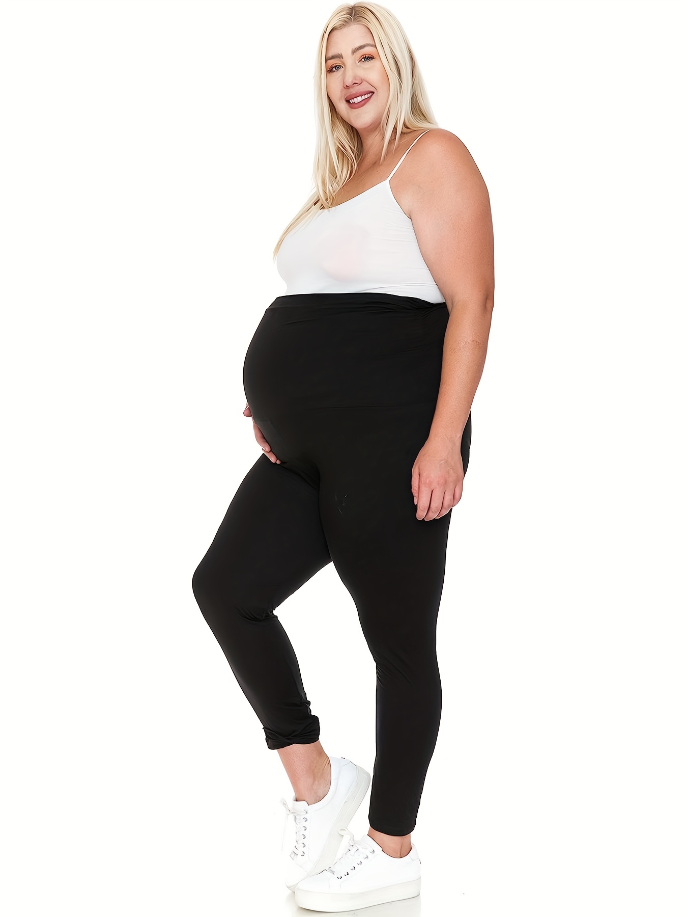 Comfy Stretchy High Waist Tummy Support Maternity Yoga Pants - Temu
