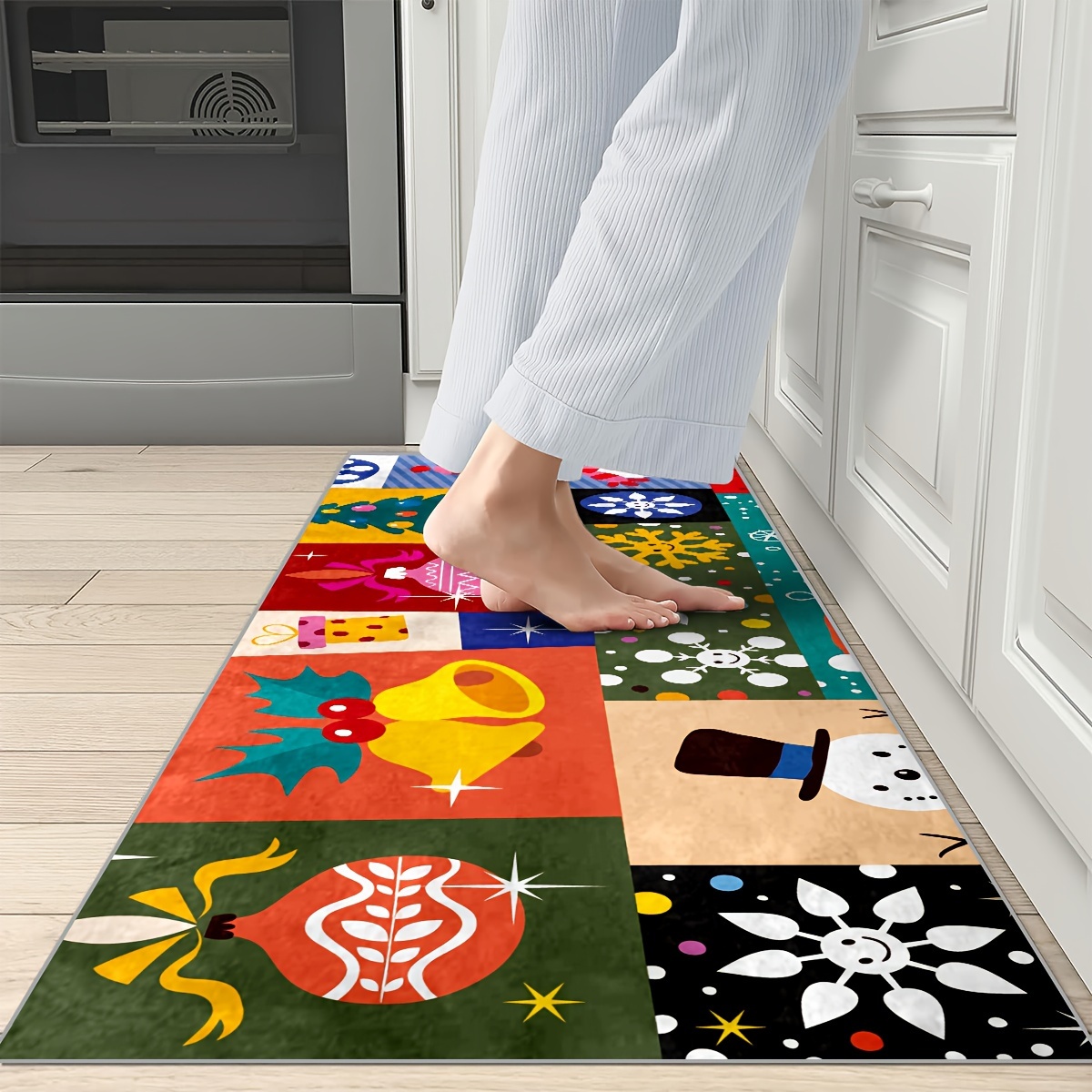 Christmas Kitchen Rugs And Mats Non Skid Washable Absorbent - Temu