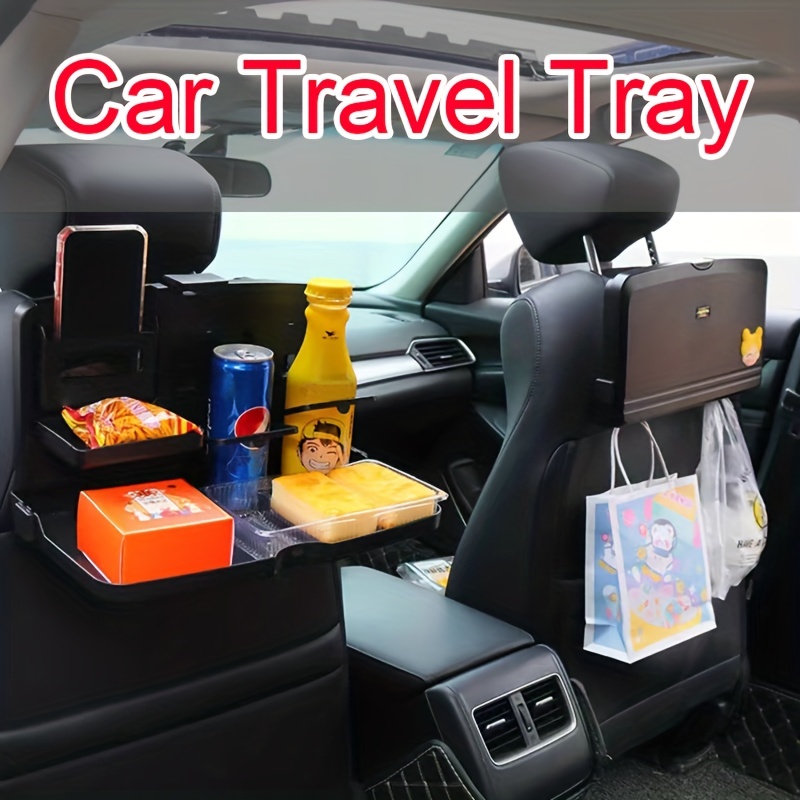 Car Multifunctional Folding Backseat Organizer And Tray Desk With Cup  Holder Car Travel Table