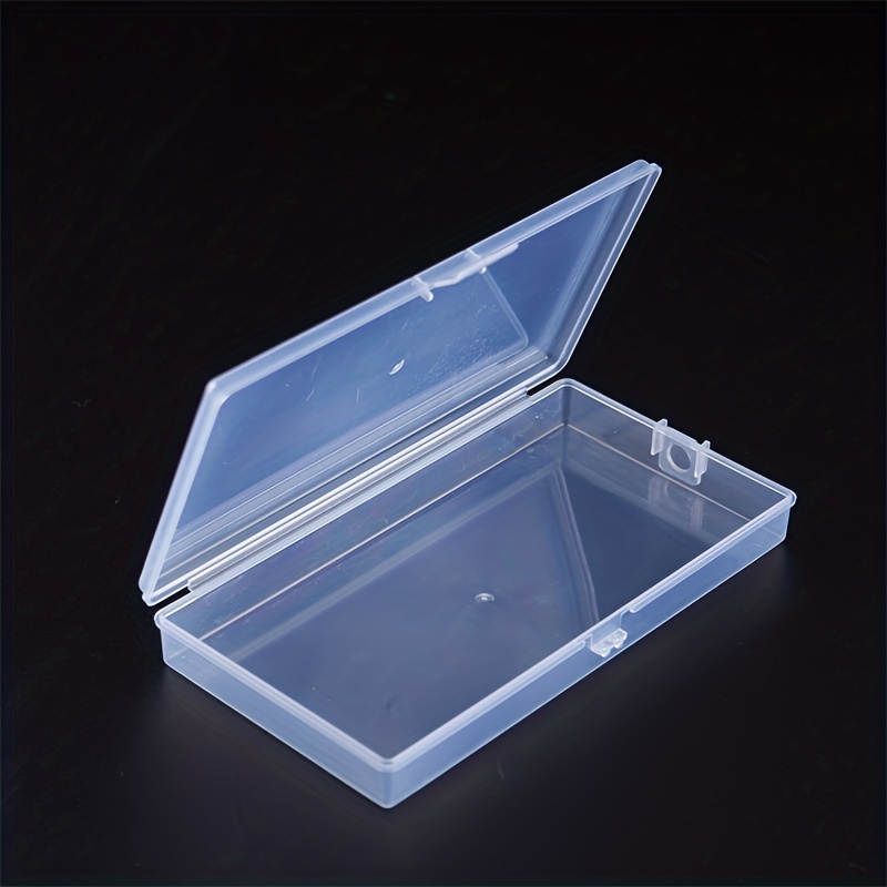 1pc Plastic Transparent Storage Box, Fire Paint Wax Mark Storage Box, Flat  Rectangular Flip Organizer With Hinged Lid, Multipurpose Storage Case Conta