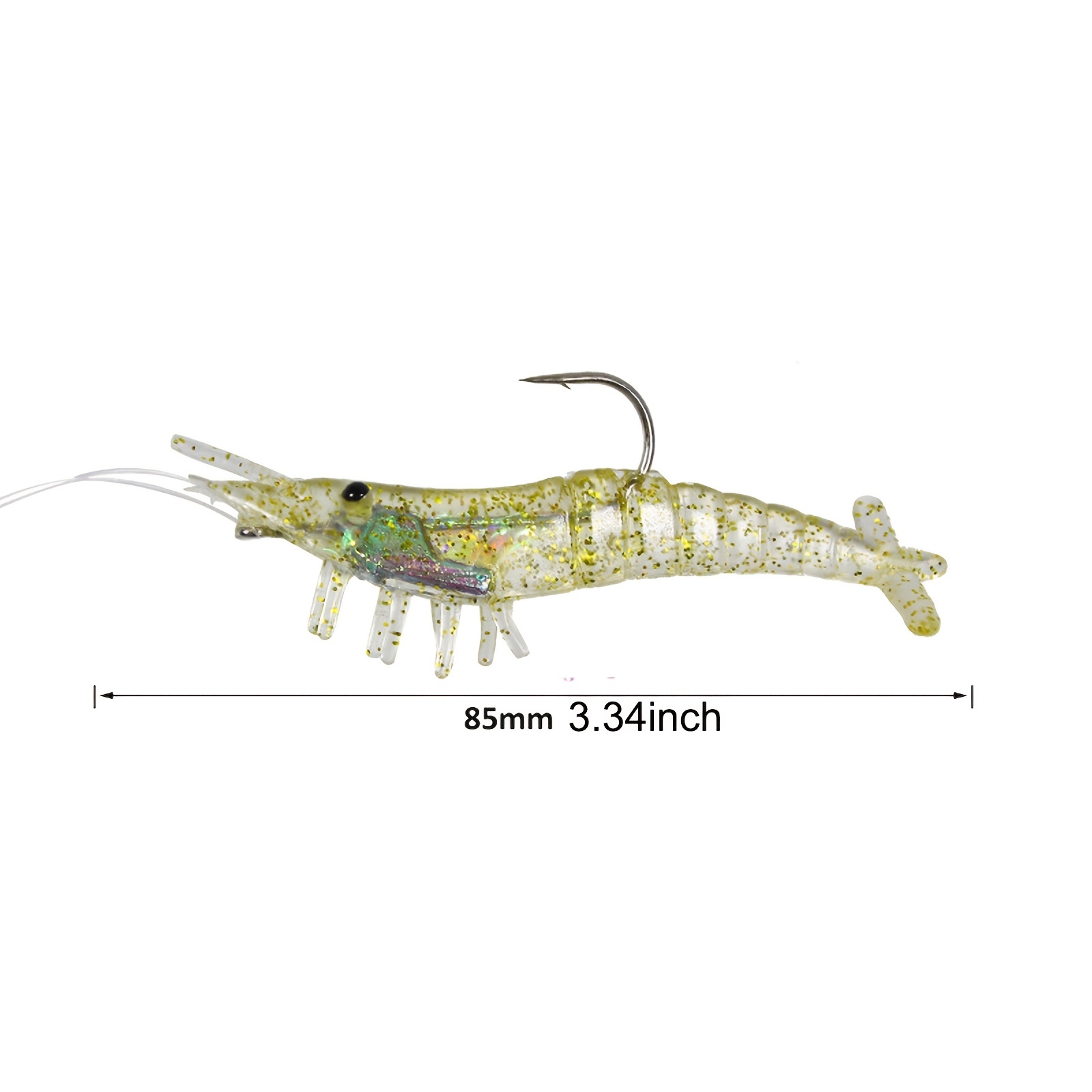 3pcs Lifelike Shrimp Fishing Lure With Sequin Artificial Bionic Prawn Bait  For Freshwater Saltwater - Sports & Outdoors - Temu United Kingdom