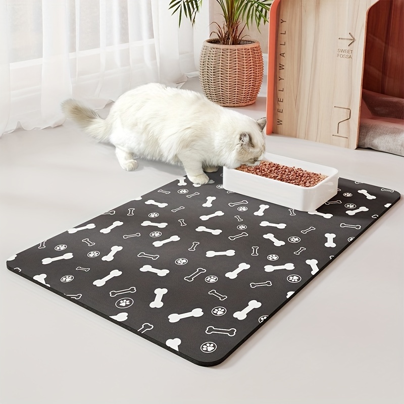 Pet Feeding Mat-Absorbent Cat & Dog Food Mat-No Stains Easy Clean Dog Mat  for Fo