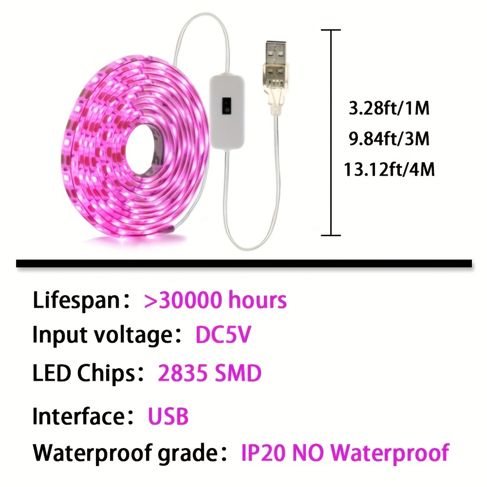 1 Pieza Luz Uv Crecimiento Plantas Led Usb Full Spectrum - Temu