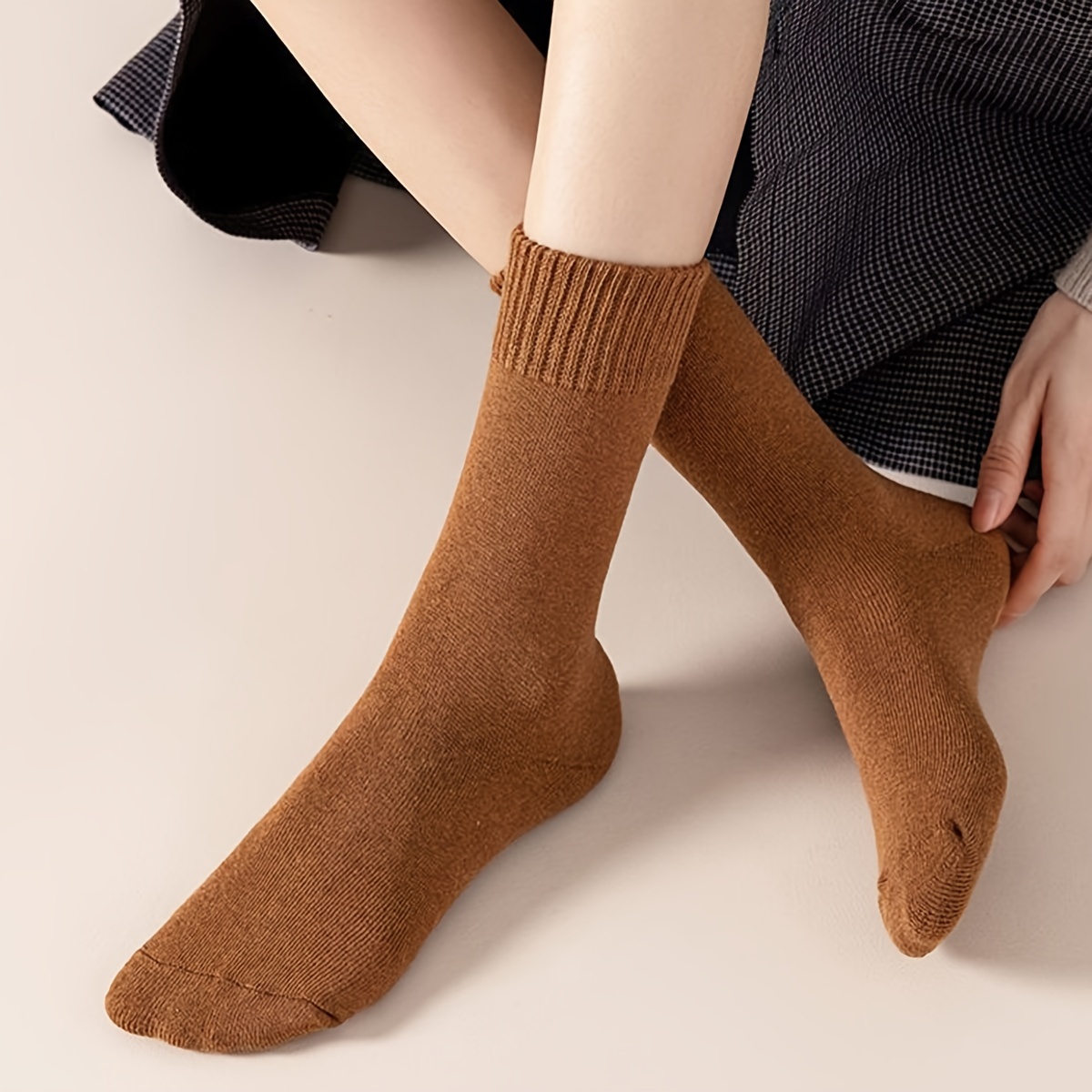 Womens Thick & Warm Slipper Socks with Grippers