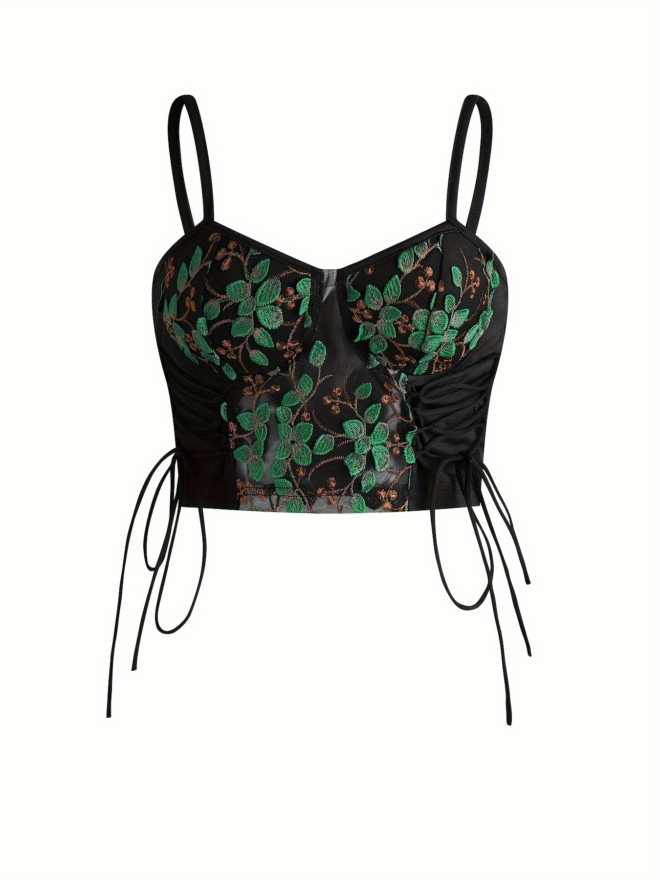 Floral Embroidered Corset Cami Top – Micas