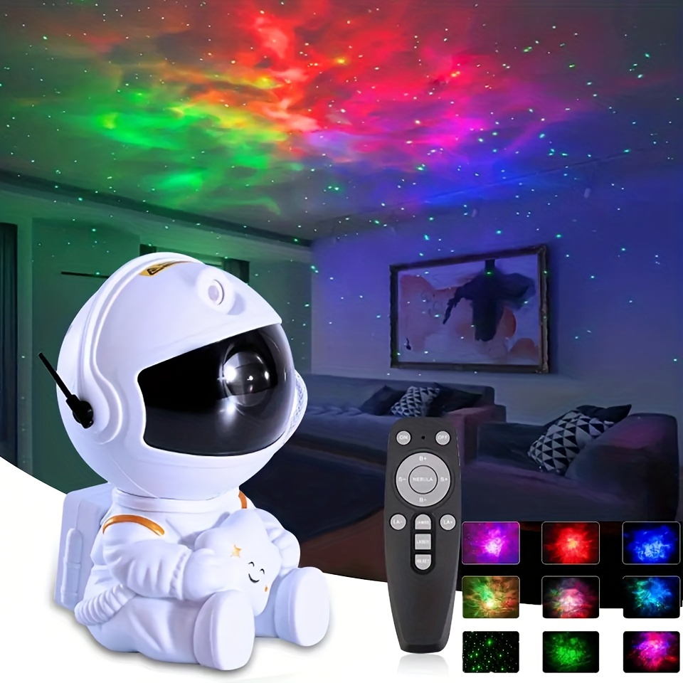 Lámpara de proyección de estrellas de astronauta, proyector de galaxia de  estrellas para dormitorio de niños, luces nocturnas de amte, adornos  decorativos