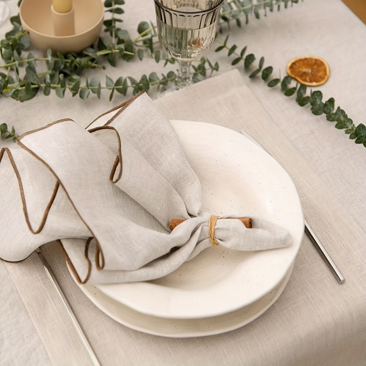 Linen Napkin, Linen Tassel Napkin Cloth, Plain Kitchen Towel, Fabric  Napkin, Tea Towel, Mouth Cloth, Cup Wipe Cloth - Temu