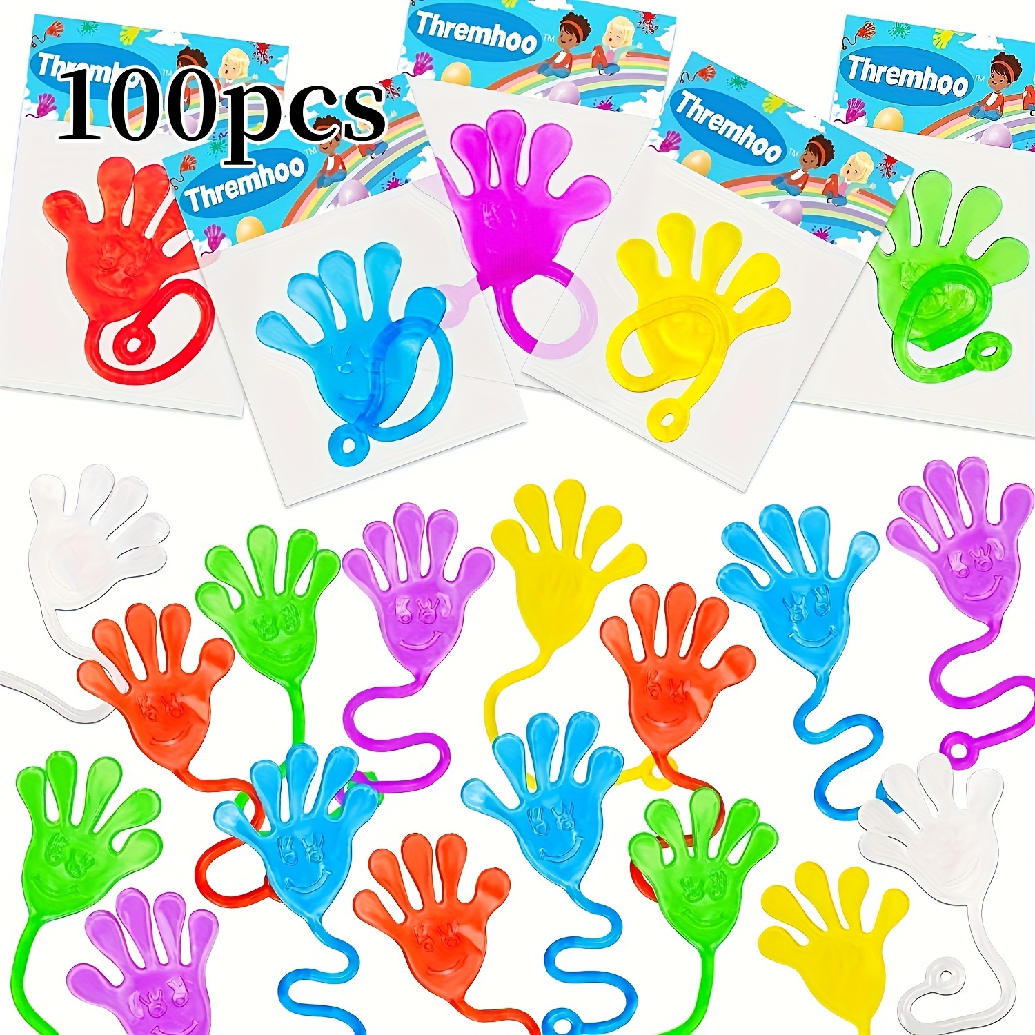 100pcs creative elastic sticky hand toys perfect gift for children suitable for climbing walls and filling gift bags 1