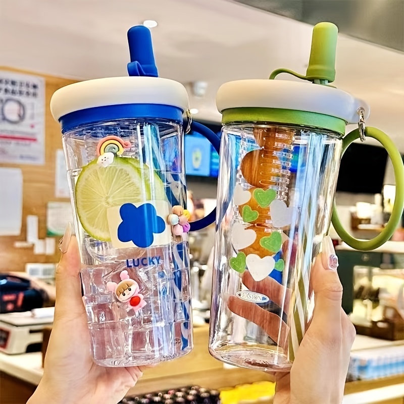 Beer Can Shape Glass 400ml 550ml 650ml Heat Resistant Clear Coffee Glasses  Tumbler Mug Cup With Bamboo Lid And Glass Straw 1 Pc