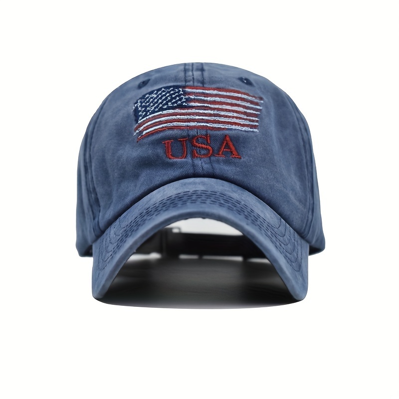American Flag Embroidered Distressed Cap Dad Hat Sports Cap