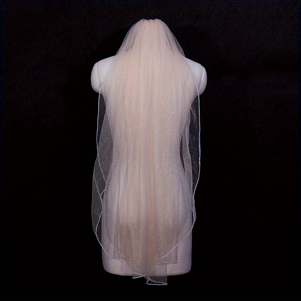 New Elegant Wedding Veil White Ivory Champagne Bridal Veils One Layer  Without Comb Does Not Include Wedding Dress