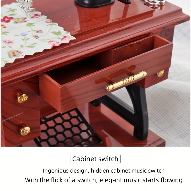 Simulation Retro Sewing Machine Music Box Countertop - Temu