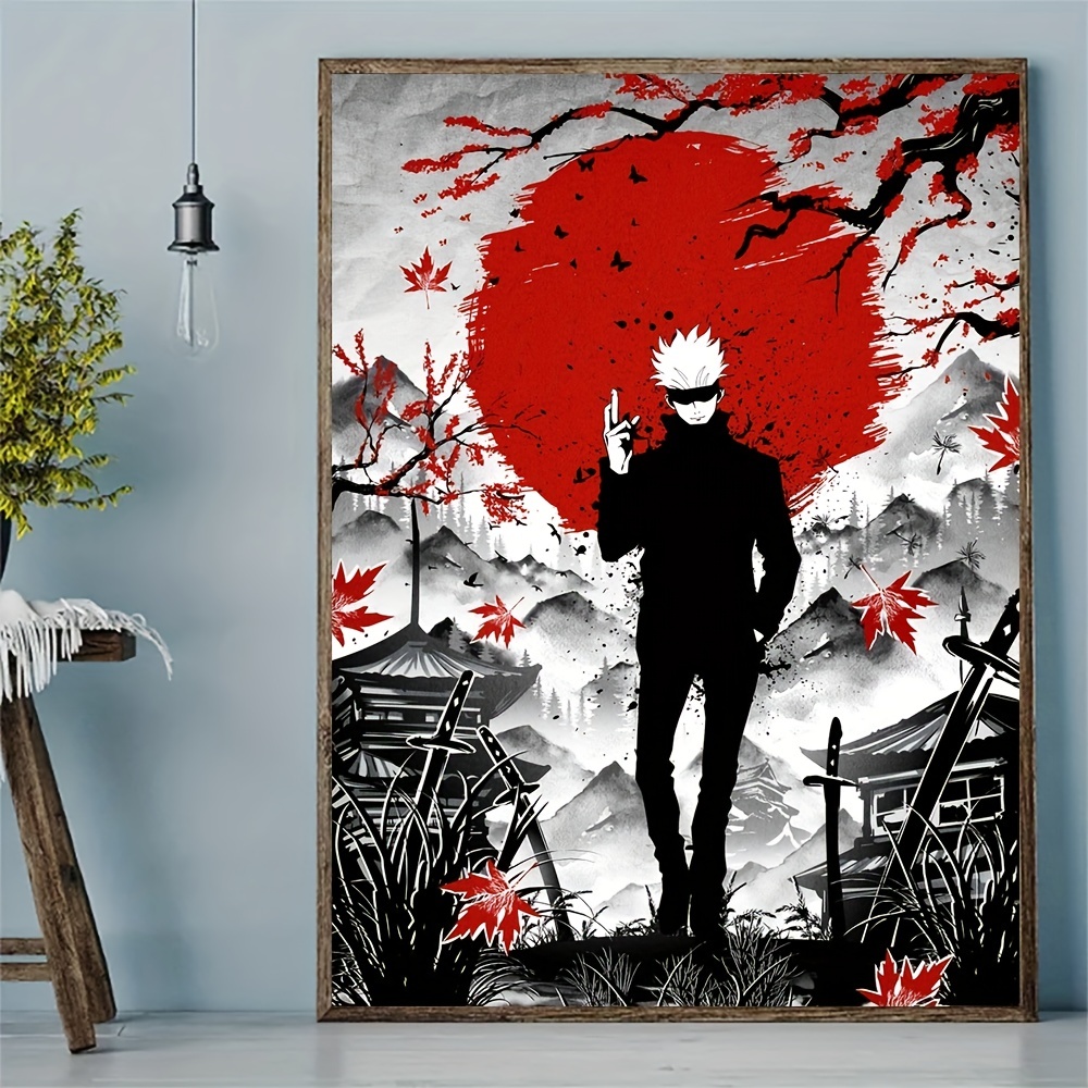 Abstract Canvas Painting Japanese Anime Cartoon Character - Temu