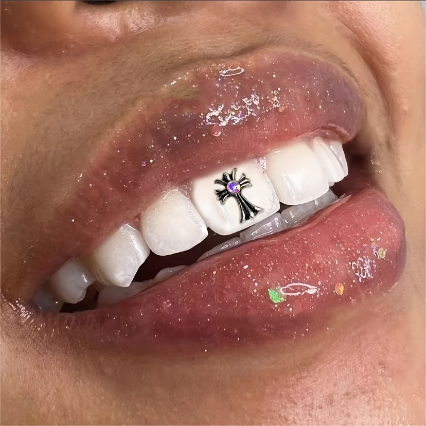 Cross Shape Tooth Gem Kit Hip Hop Style Tooth Jewelry - Temu