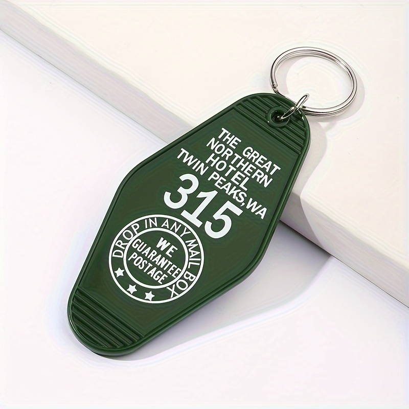 

1pc Plastic The Great Northern Hotel Room # 315 Twin Peaks Hotel Motel Key Tag Key Chain Double Sided Keychain