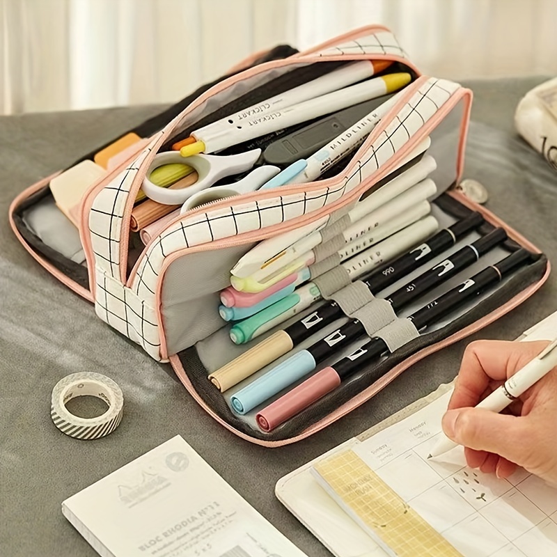 Kawaii Pencil Case School Organizer Pencilcase Supplies Girl Bag Large  Capacity for Aesthetic Office Utilities Big Color Pen Box - AliExpress