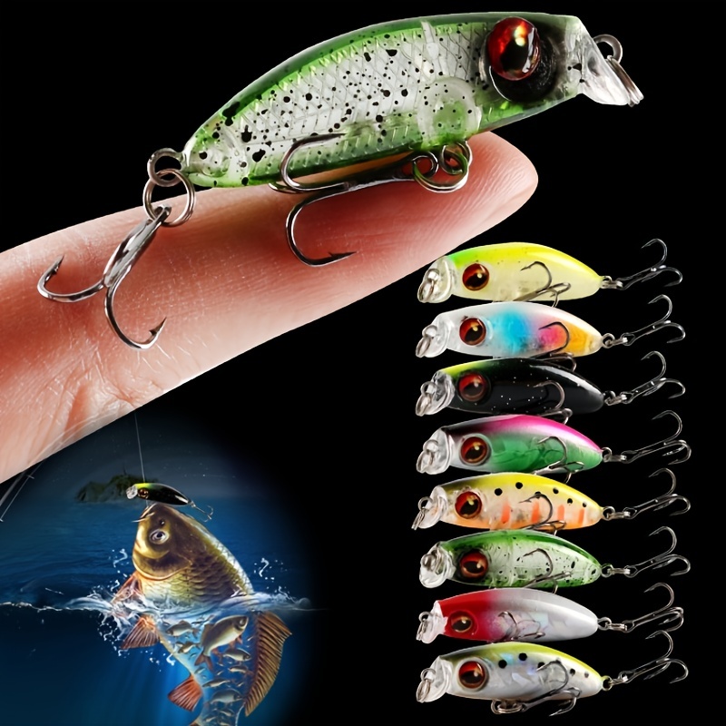8pcs Premium Topwater Fishing Lures Kit - Floating Minnow Bait for  Freshwater and Saltwater Fishing - 4cm/3.1g Artificial Bait with Lifelike  Design an