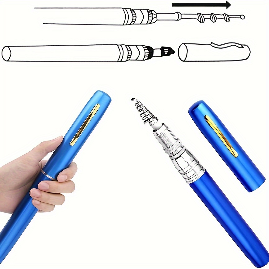 1 Ensemble De Canne À Pêche De Poche - Canne À Pêche De Style Stylo Et  Combo Moulinet, Canne À Pêche Télescopique Portable Mini, Canne À Pêche De  Voyage - Temu France