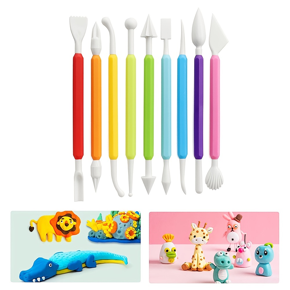Plastic Clay Tools Clay Sculpting Tools Modeling Clay Tools Double Head  Ceramic Pottery Tool Kit Cook Decorating Tools for Kids Crafts DIY Shaping  and Sculpting Assorted Colors 10