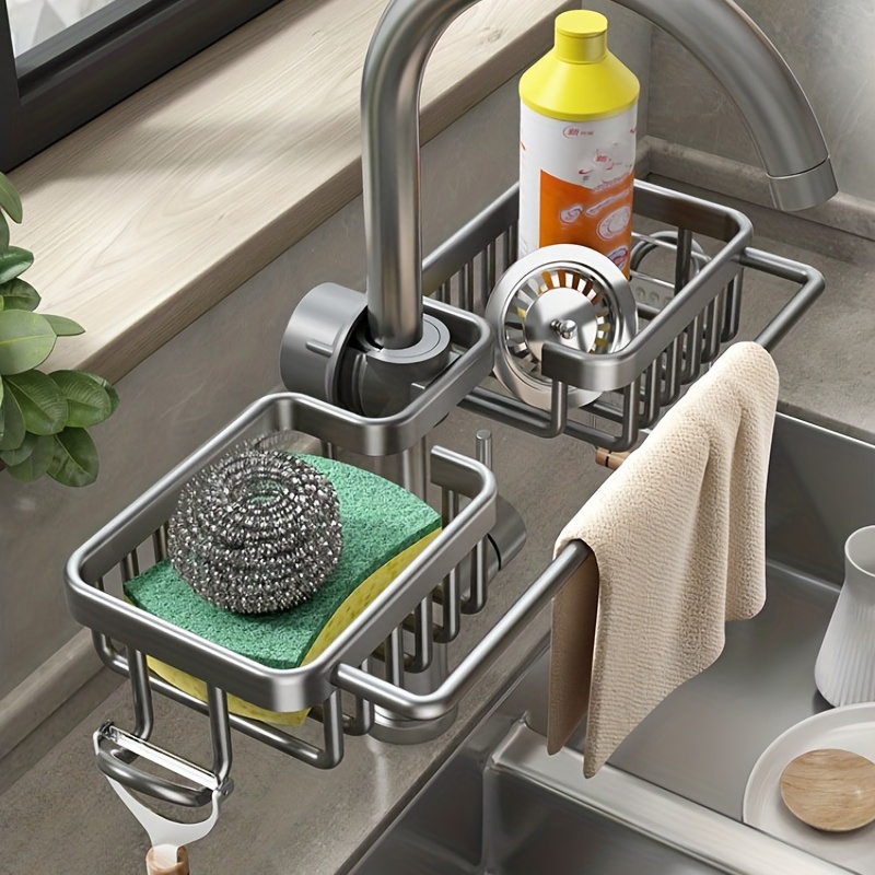 Kitchen Rack Sponge Dishwashing Scouring Pad Drain Basket - Temu