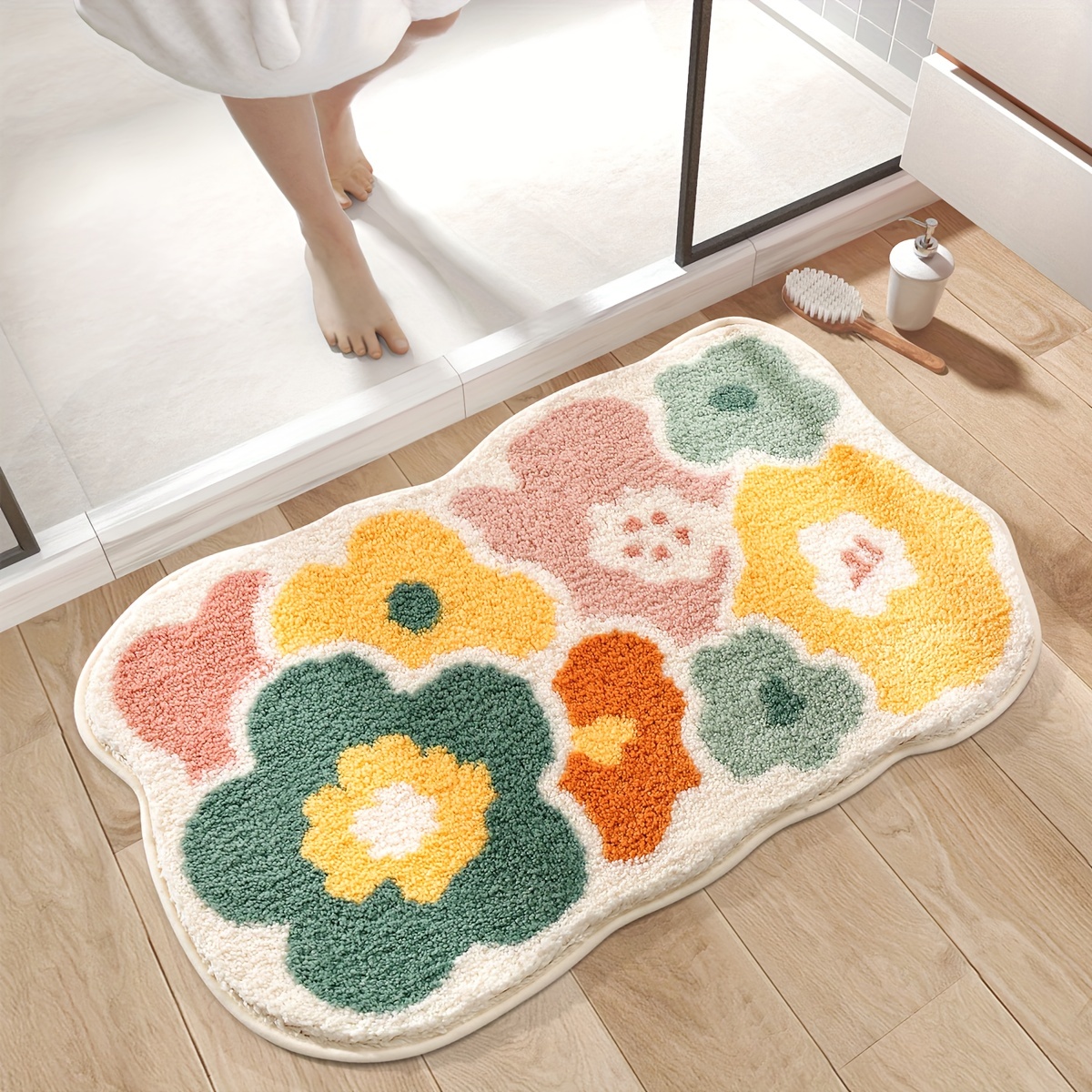 Luxury Floral Bath Mat Anti Slip Bathroom Carpet Floor Mats Quick Dry  Shower Toilet Rugs Door Mat Washable - AliExpress