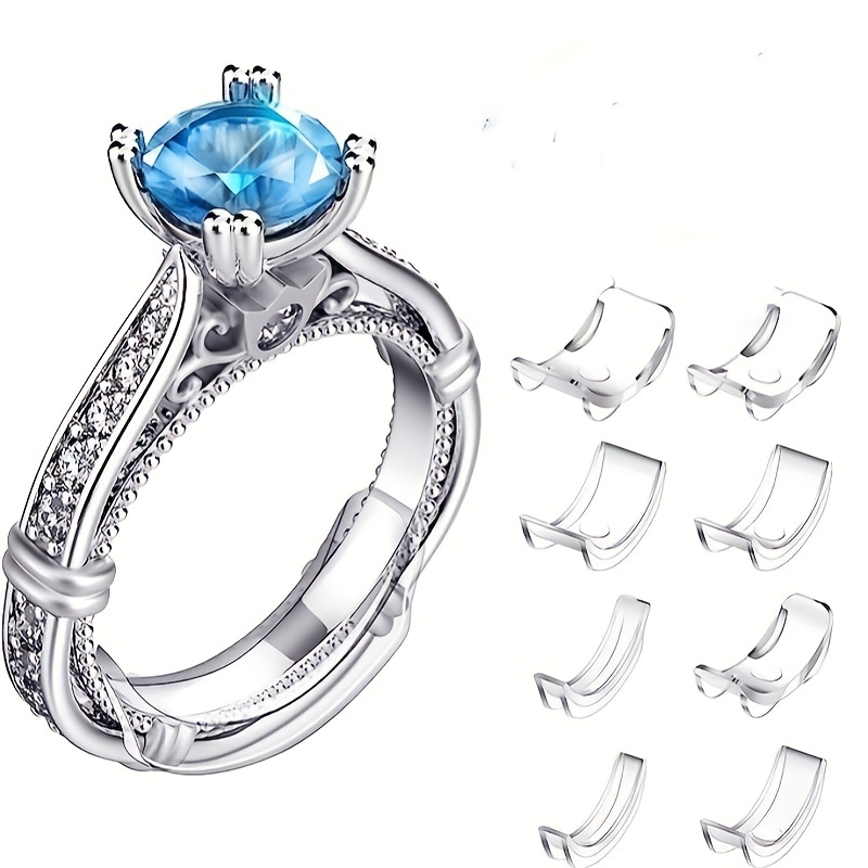 Comprar 8 tamaños Invisible claro tamaño de anillo ajustador  redimensionador de anillo suelto reductor medidor de anillo