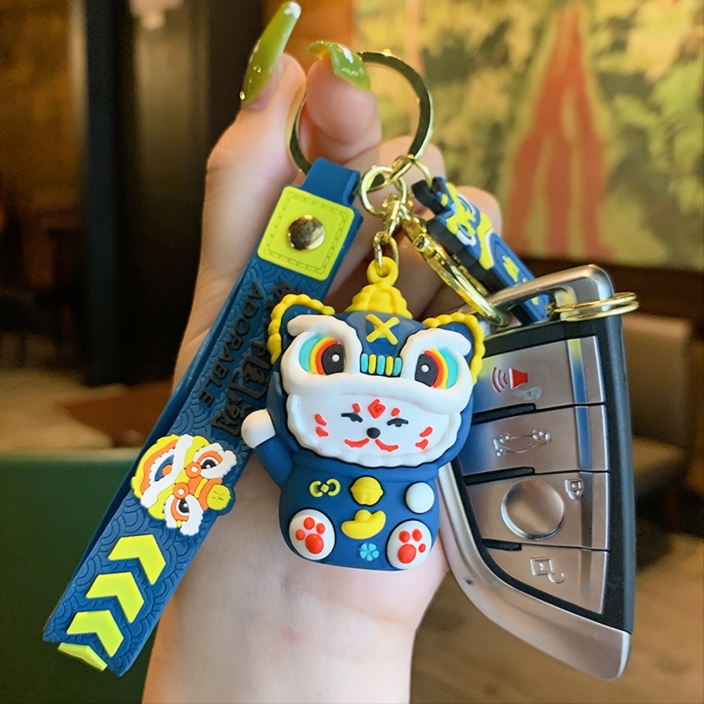 Creative and cute cartoon fashioned lion keychain fashion car