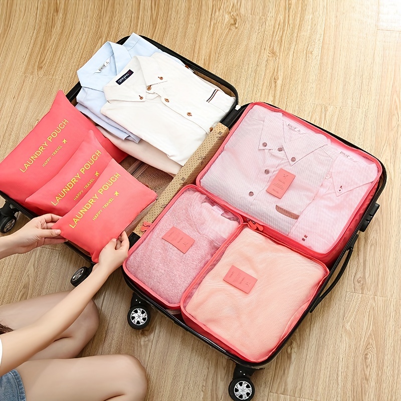 6Pcs/Set Travel Storage Bags Packing Suitcase Divider Organizer