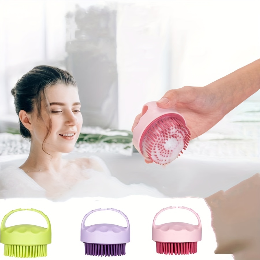 Silicone Head Massager Soft Shampoo And Hair Care Brush - Temu