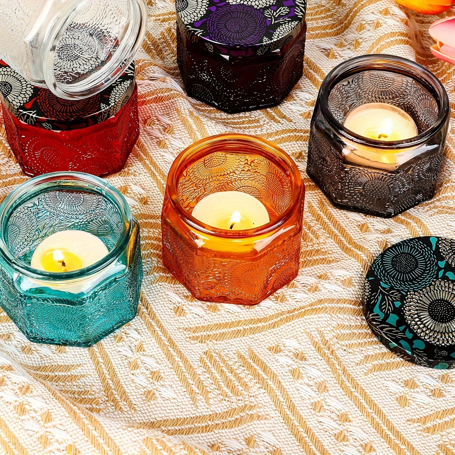 Jars for Candles Glass Candle Cup Aromatherapy Candle Holder Diy