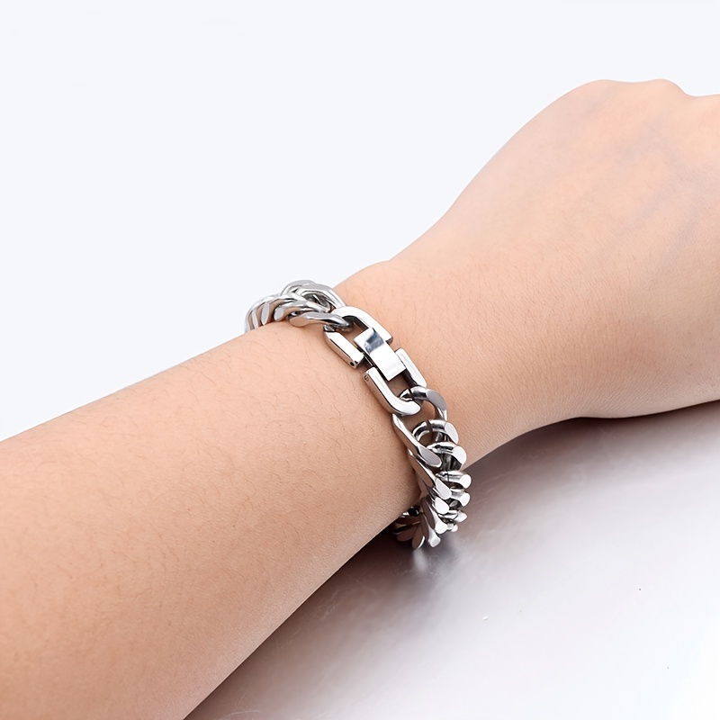 Men's Classic Stainless Steel Double Weave Hip Hop Chain Bracelet