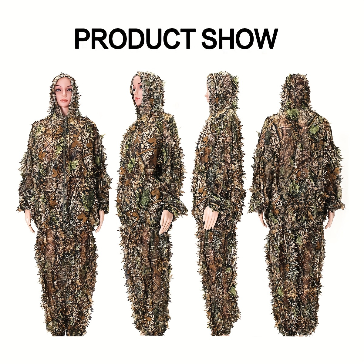 3D Leaf Camouflage Clothing CS Camo Coverall Sniper Archery Hunting Ghillie  Suit