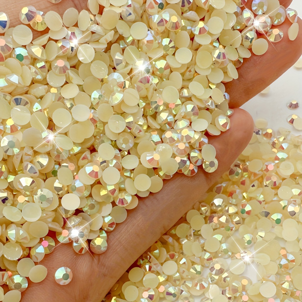 Jelly Yellow Resin Flat Bottom Nail Rhinestones,round Nail Art Gemstones  For Diy Phone Case Accessories And Nail Art Decoration - Temu Philippines