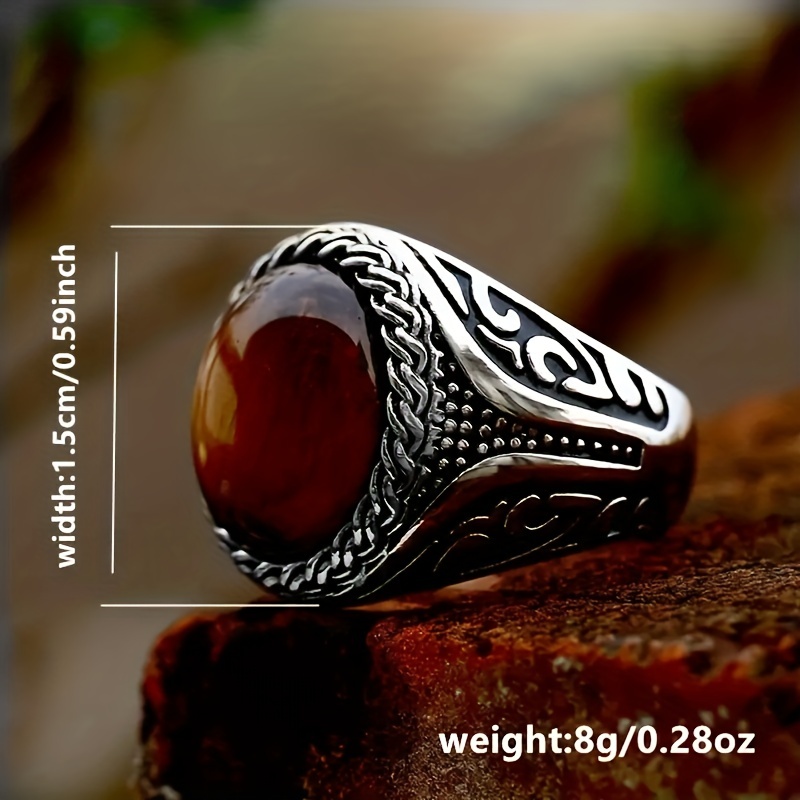 Men's Vintage Tiger Eye Ring, Anniversary Gift