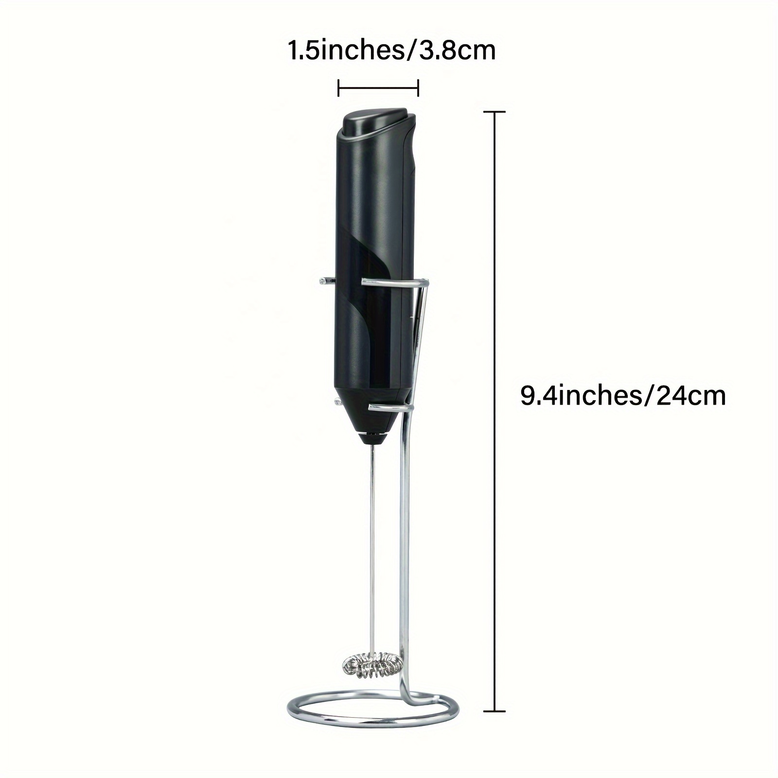 COKUNST Electric Milk Frother Handheld with Stainless Steel Stand Battery Powered Foam Maker, Whisk Drink Mixer Mini Blender for Coffee, Frappe, Latte