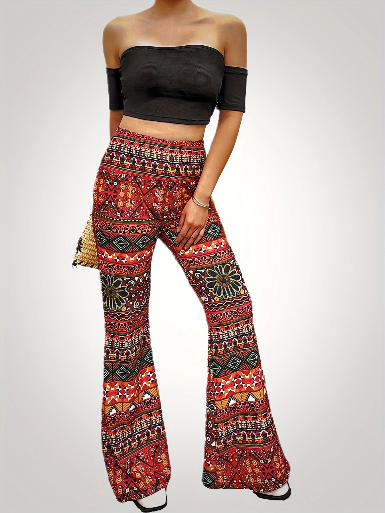 Boho Flare Pants Women Bohemian Fashion Loose Long Pant Tribal African  Print Wide Leg Trousers Bell Bottom Leggings Hippie Pants From Starbrand,  $21.8