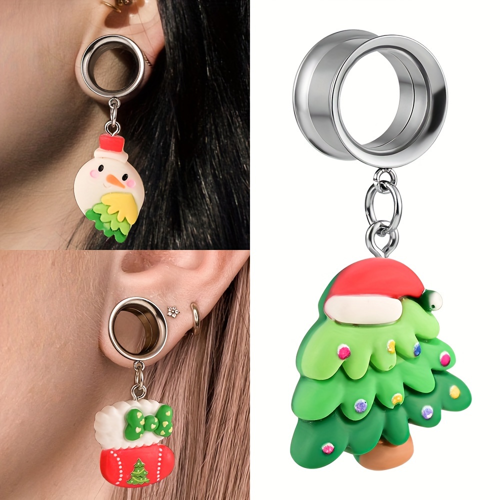 Big Size Captive Bead Rings Dangle Loop Ear Expander Tunnel - Temu