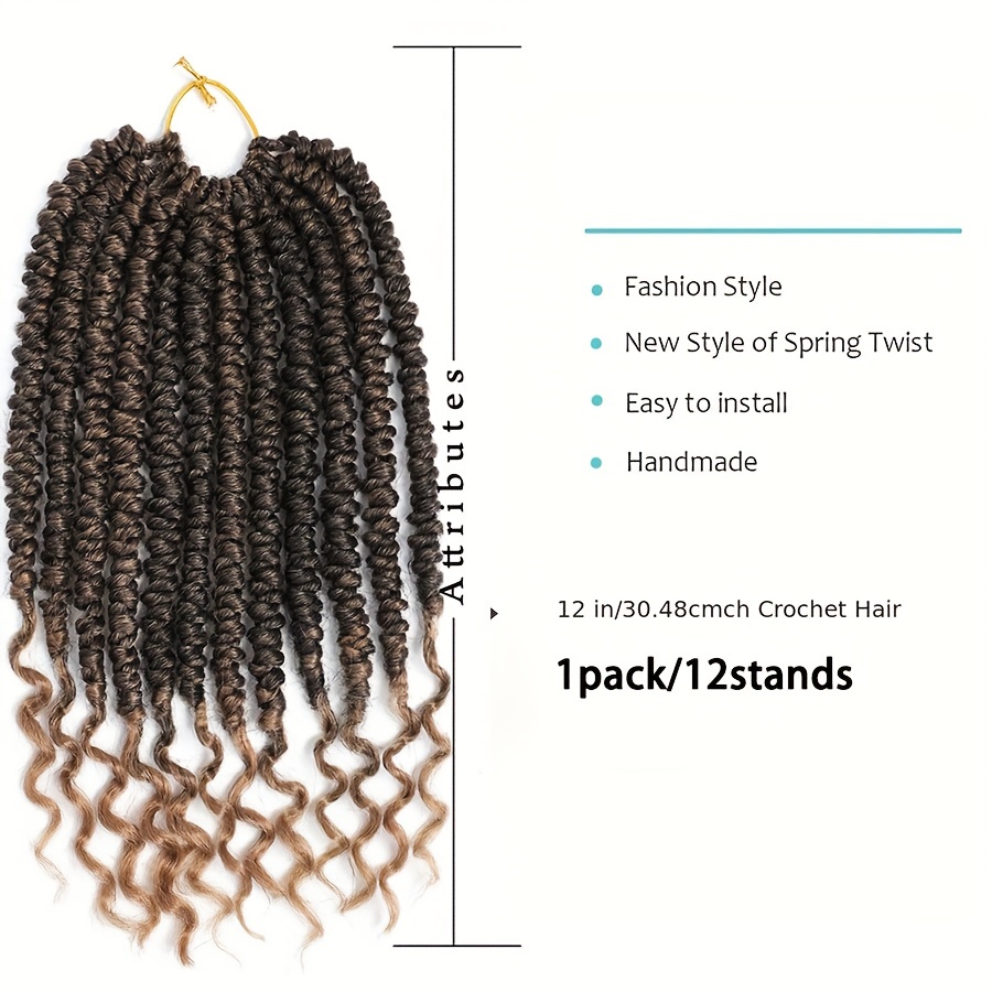 Flyteng Spring Twist Crochet Hair Curly End Senegalese Twist Crochet Braids  Synthetic Braiding Hair Extensions - Temu Lithuania