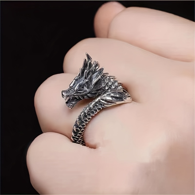 1pc Bague R tro T te Dragon Homme Bague Ouverte Tendance Temu France