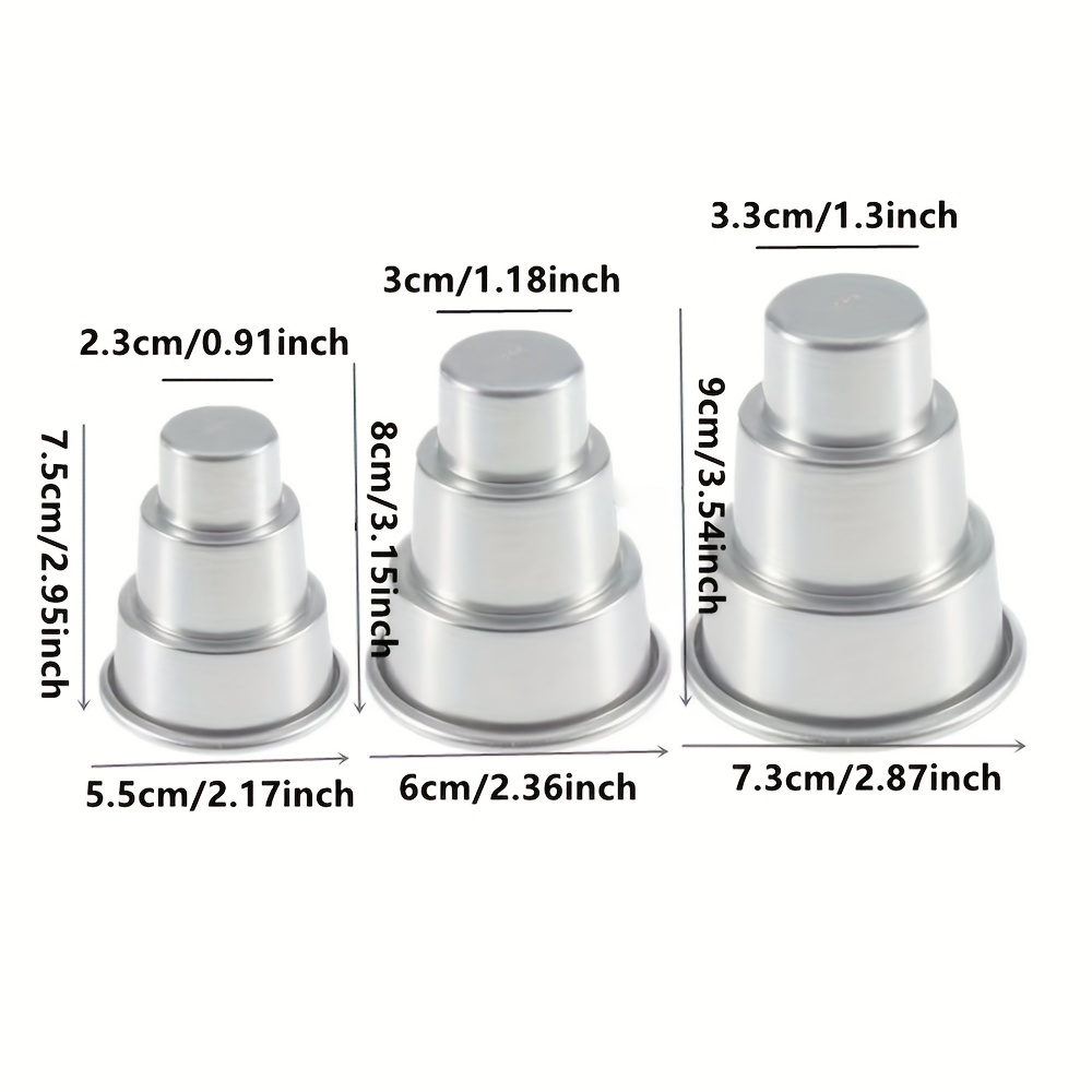 10PCS Pudding Molds Aluminium Alloy Mini 3 Inches Cup Cake Mould Chocolate  Molten Pans, Nonstick Individual Tumblers Popovers Pudding Cups Raspberry