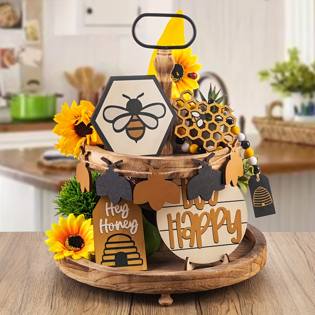 Pastoral Style Bee Festival Tiered Tray Decorations - Mini Layered Tray For  Restaurant, Farmhouse, Halloween, And Fall Home Decor - Temu
