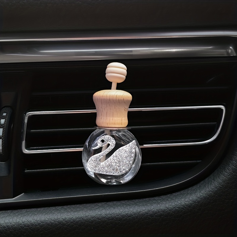 Rhinestone Swan Design Air Outlet Empty Perfume Bottle Car Air Conditioner  Perfume Clip Creative Car Fragrance Bottle Car Accessories - Temu