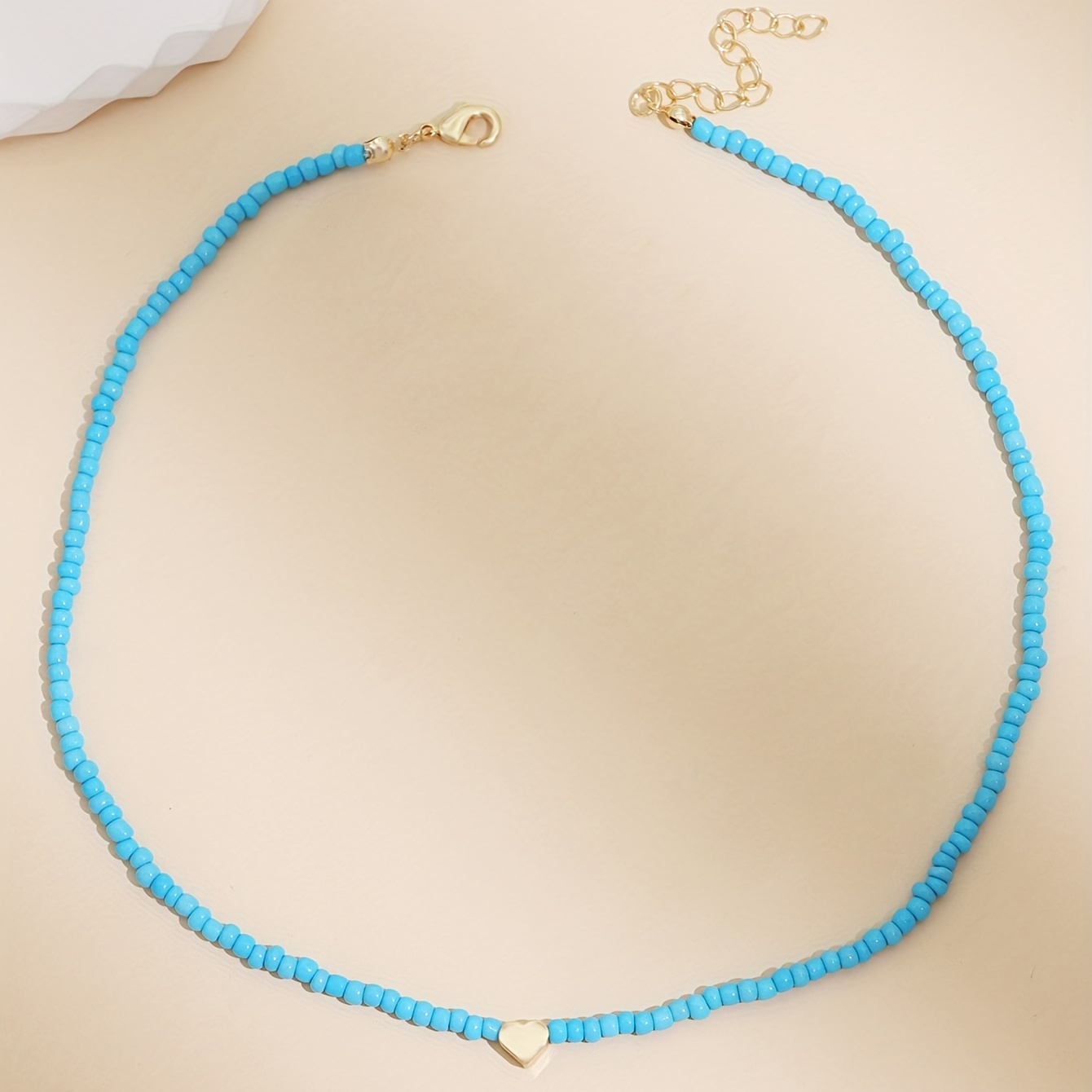 heart decor clavicle chain boho rice bead necklace boho vintage jewelry accessories for women details 0