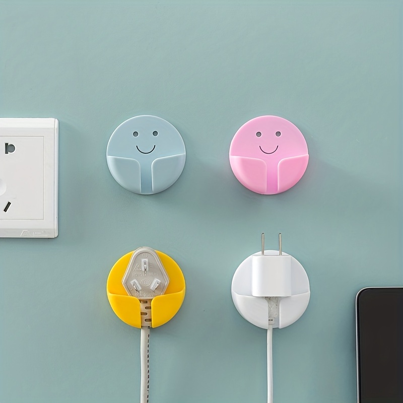 Smiling Face Plug Hook: Fixer Power Cord Plug Hook Traceless - Temu